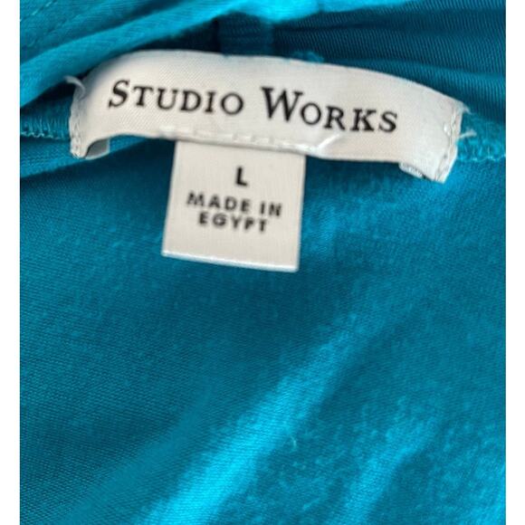 Studio Works Womens Large Blue Open Front Cardigan - Picture 3 of 5